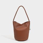 Retro soft leather bucket bag, women's shoulder underarm bag, commuter tote bag - SJB-DIAMOND ELITES