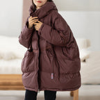 Plus Size White Duck Down Loose Down Jacket Pi-Mart