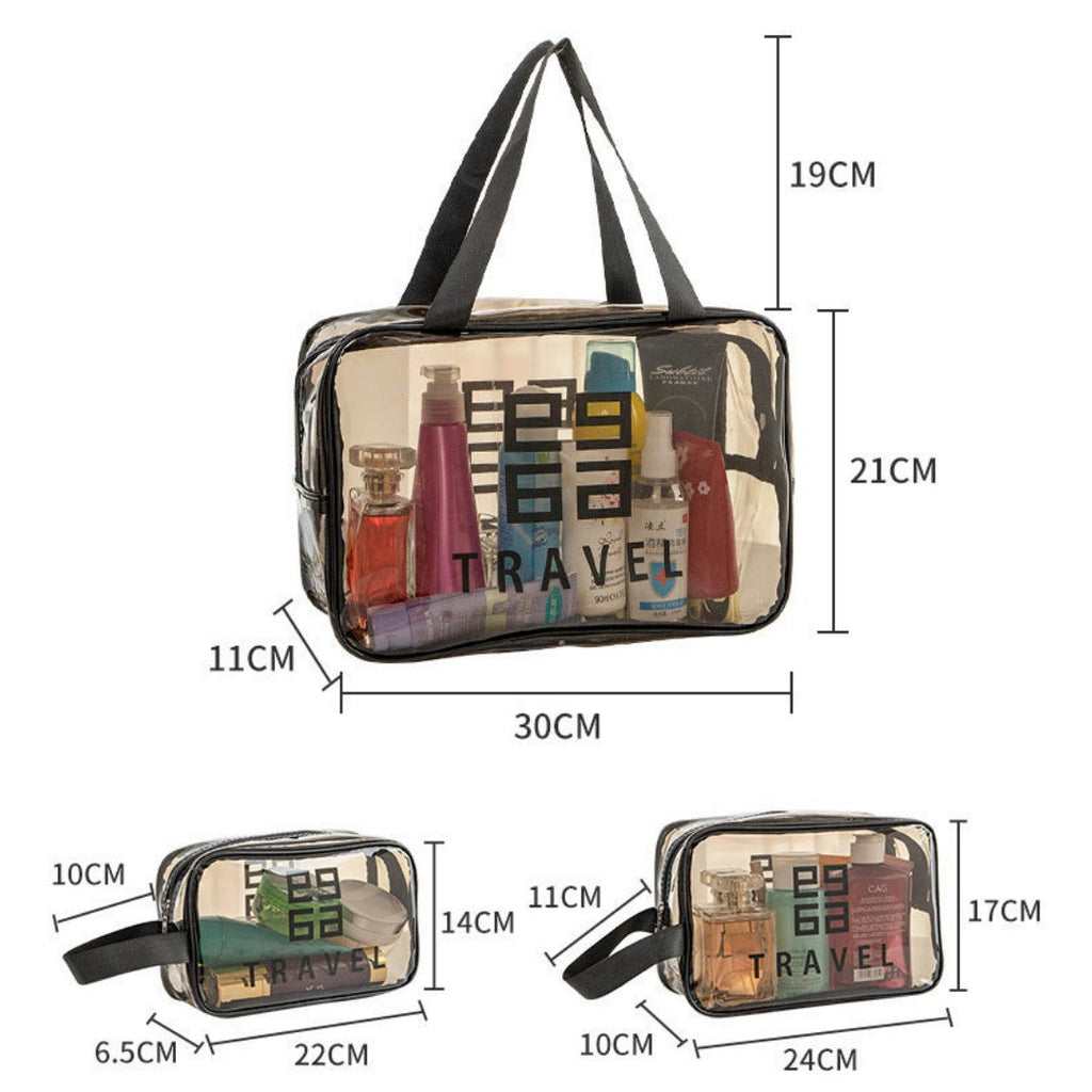 Transparent Toiletry Bag,Wash bag portable cosmetic bag, waterproof travel cosmetics large-capacity storage bag - SJB-DIAMOND ELITES