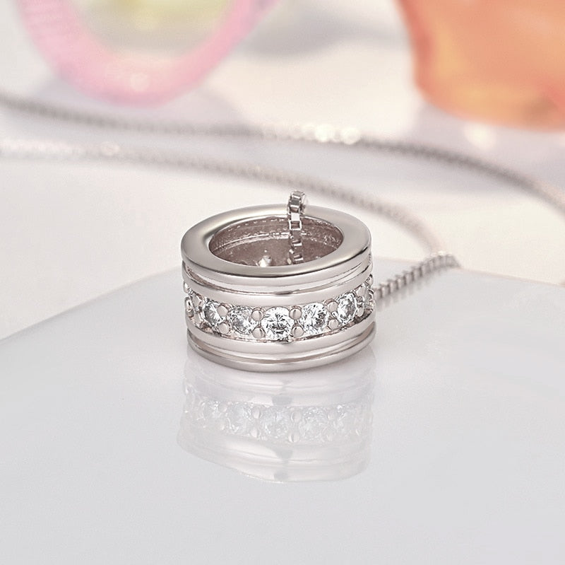 Rotatable Round Pendant Necklace Pi-Mart
