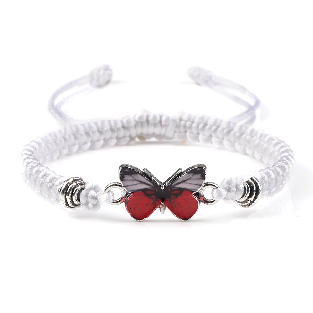 Couple Butterfly Buckle Braided Bracelet Pi-Mart