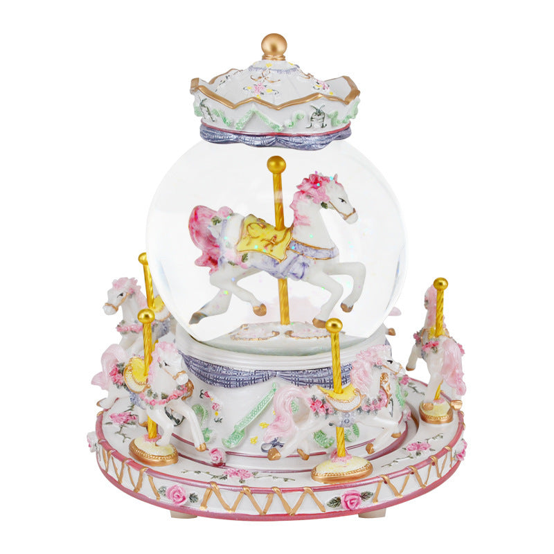 Crystal Music Box Carousel Creative Gifts For Valentine's Day Pi-Mart