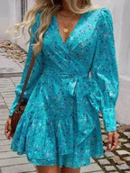 Devine Ruffled Long Sleeve Mini Dress – Femstylo