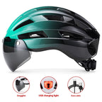 Magnetic Suction Goggles Unisex Mountain Highway Color Changing Cycling Bicycle Helmet Lootquake LLC