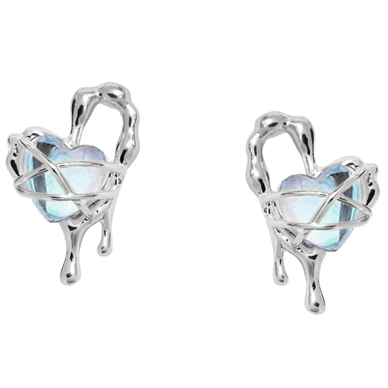 Sterling Silver Blue Stone Earrings Pi-Mart