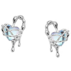 Sterling Silver Blue Stone Earrings Pi-Mart