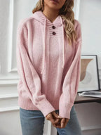Drawstring Long Sleeve Hooded Sweater - SJB-DIAMOND ELITES