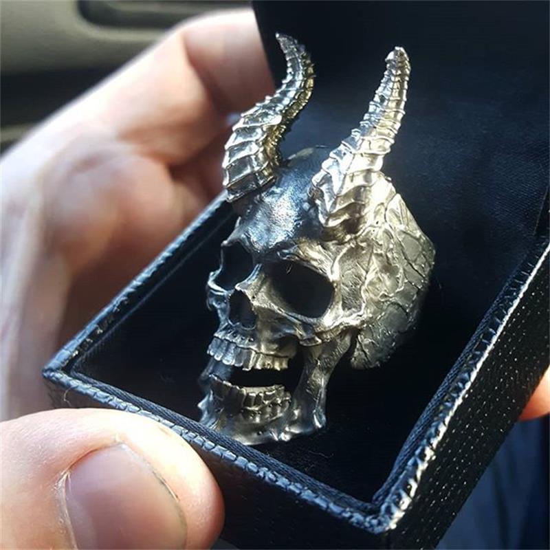 Goth Black Skull Ring - SJB-DIAMOND ELITES