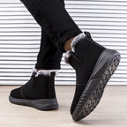 Winter Snow Boots Men V Cutout Shoes With Plush Ankle Boots Pi-Mart