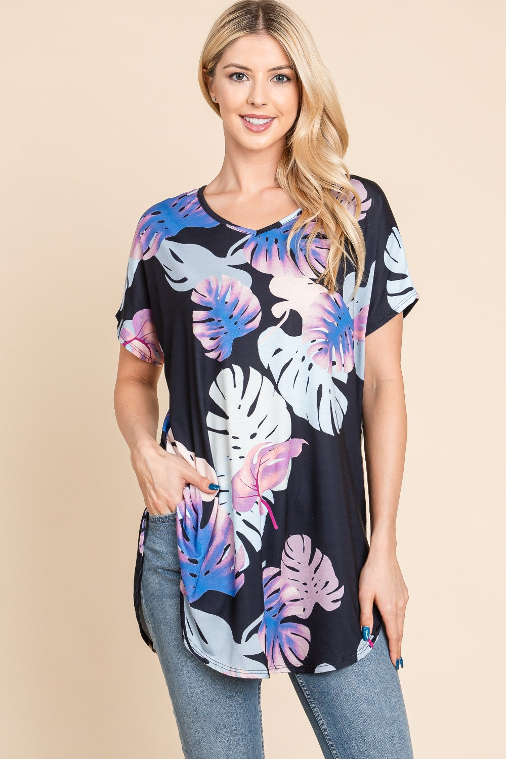 BOMBOM Printed Round Neck Short Sleeve T-Shirt Lootquake LLC