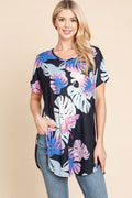 BOMBOM Printed Round Neck Short Sleeve T-Shirt Lootquake LLC