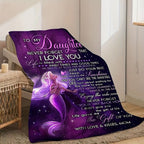 1pc Flannel Blanket, To My Daughter From Mom Mermaid Blanket, Warm Cozy Soft Throw Blanket For Couch Bed Sofa