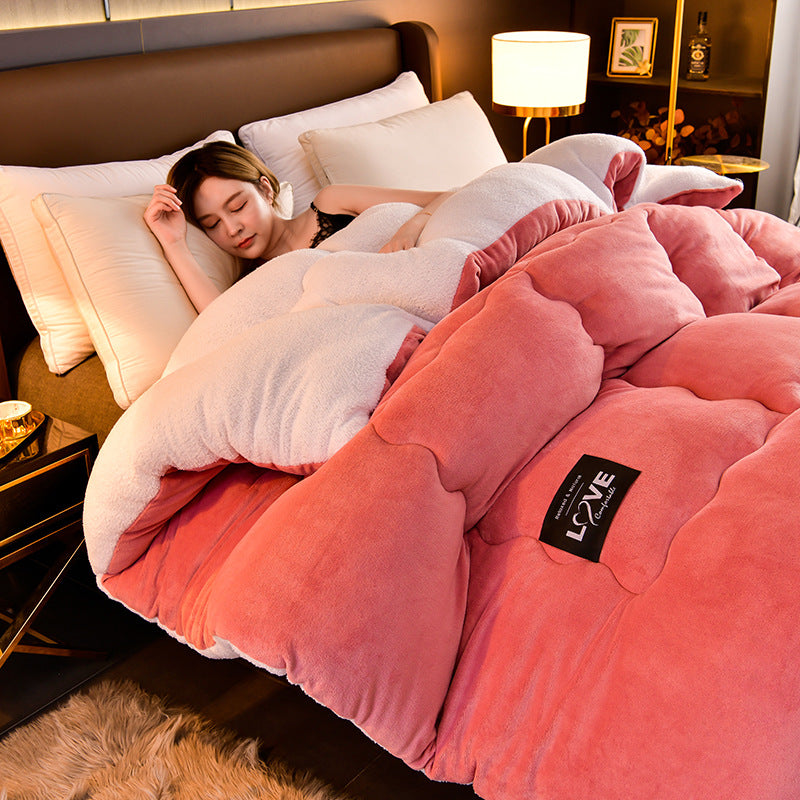 Luxury Winter Thickened Warm Double-sided Milk Velvet Quilt  Fleece Pi-Mart
