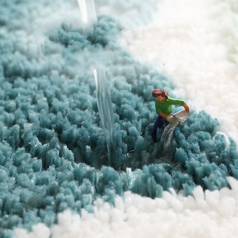 Bathroom Flocking Absorbent Floor Mat Anti Slip Pad Household Use Pi-Mart