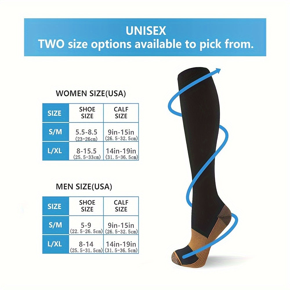 4 Pairs Copper Compression Socks - 20-30mmhg Circulatory Boost for Nurses & Athletes - Enhanced Support, Unisex, Ideal for Running, Cycling Lootquake LLC