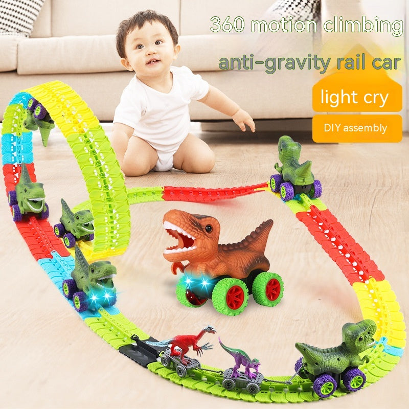 Children's Roller Coaster Dinosaur Track Electric Plastic Toy Pi-Mart