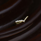 V-shaped Natural Pearl Zircon Ring Girl Pi-Mart