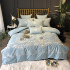 Bed Sheet Duvet Cover Simple Embroidery Four-piece Pure Cotton Pi-Mart