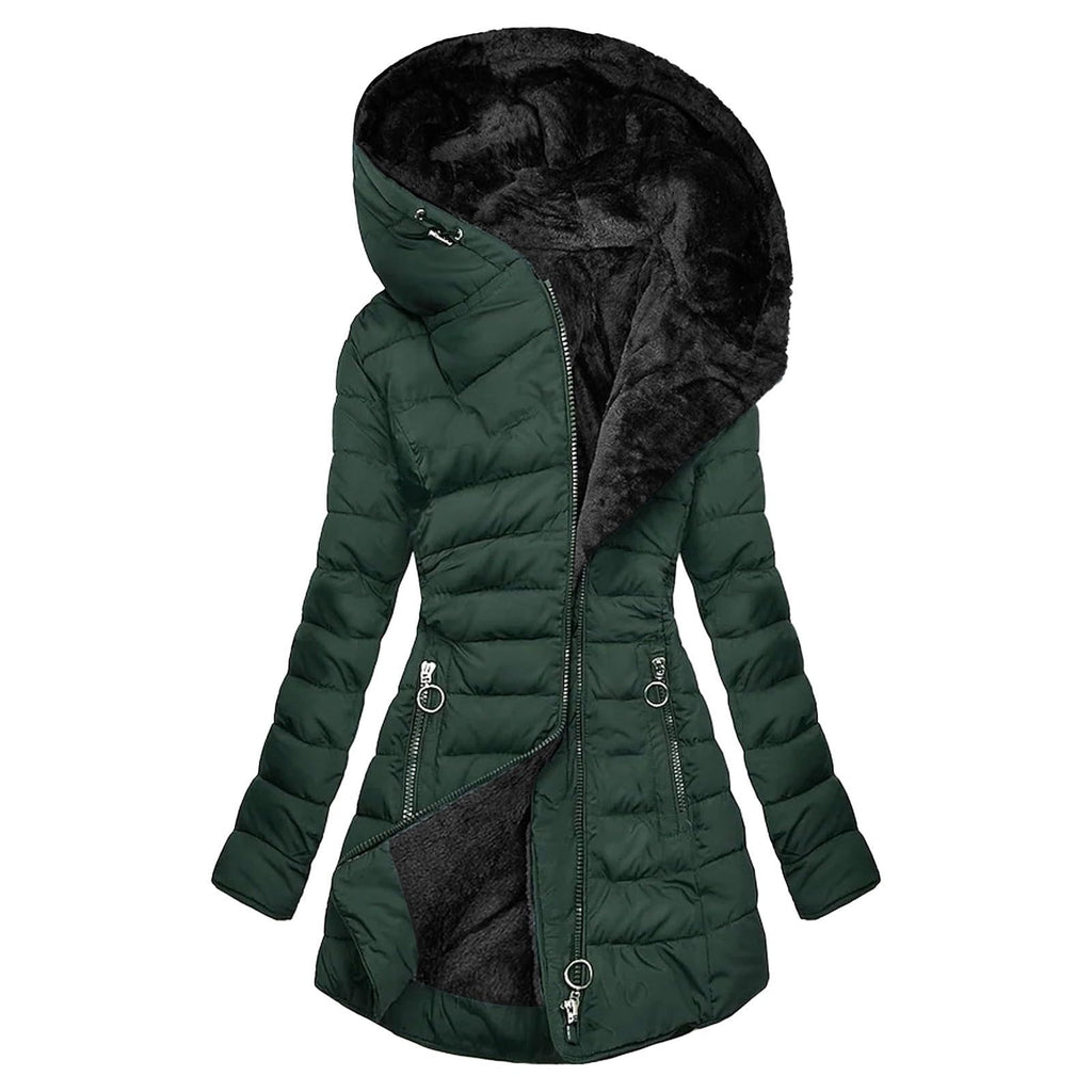 Hooded long-sleeved warm and velvet cotton jacket Pi-Mart