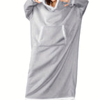 Women's Casual Lounge Robe - Plus Size Sherpa Fleece Hooded Extra Long Warm Oversized Wearable Blanket With Pockets - For Women - Perfect for Cozy Nights & Relaxation - Ideal Gift for Birthday & Holidays
