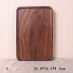 Japanese Style Wooden Black Walnut Rectangular Dinner Plate Pi-Mart