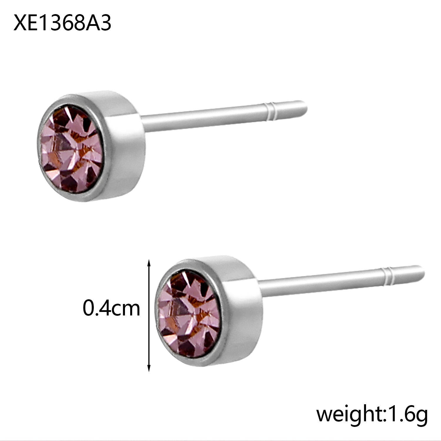 Stainless Steel Gold-plated Birthday Stone Constellation Diamond Bone Nail Pi-Mart