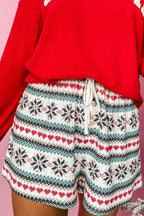 Christmas SLEIGH Top and Snowflake Shorts Set THRIXINE