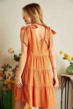 New Summer V-Neck Tie Shoulder Dress For Women – Chic, Fluttering, Versatile, Elegant, Timeless, Must-Have Wardrobe Piece Stevvex