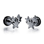Small Black Punk Stud Earrings Pi-Mart