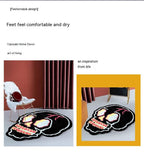 Special-shaped Fashion Black Skull Household Absorbent Non-slip Floor Mat Pi-Mart