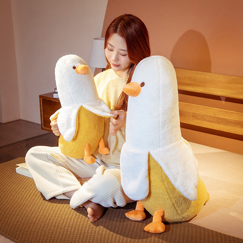 Cartoon Fruit Banana Avocado Big White Goose Doll Toy Pi-Mart