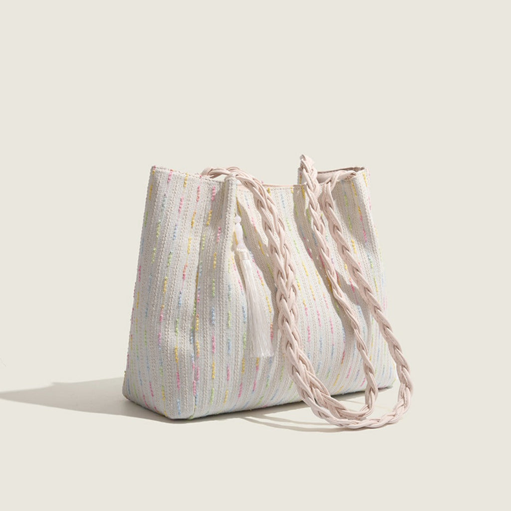 Knitted tote bag, women hobo bag, women's large capacity shoulder bag, commuter underarm canvas bag women - SJB-DIAMOND ELITES