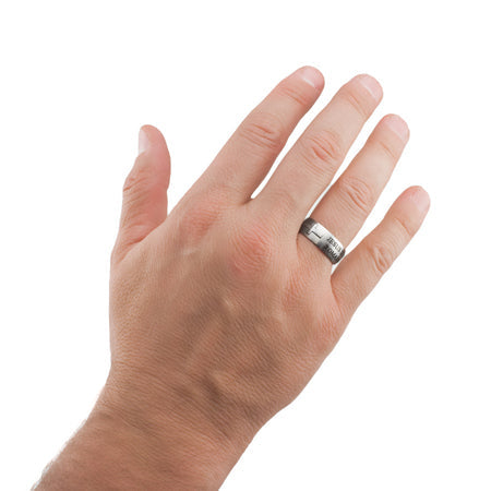 Silver Square Double Cross Ring KingdomWear