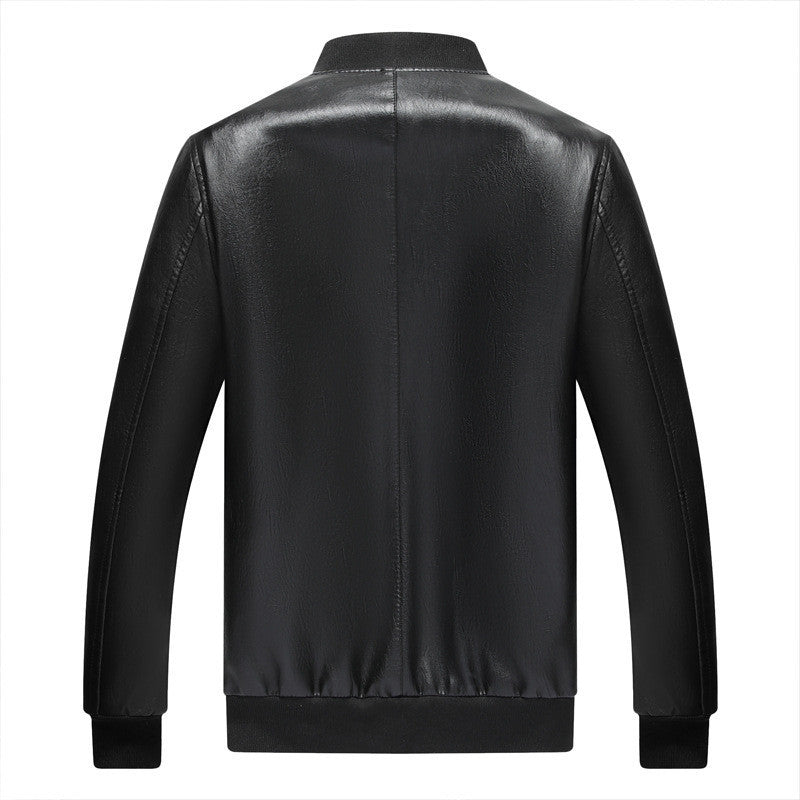 Men's Leather Jackets Spring And Autumn Plus Cashmere Men's Loose Pi-Mart