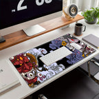 XXL Gaming Mouse Pad, Non-Slip Rubber Base Desk Mat, Washable Office Keyboard Pad with Japanese Oni Design, Mouse Pads for Desk Lootquake LLC