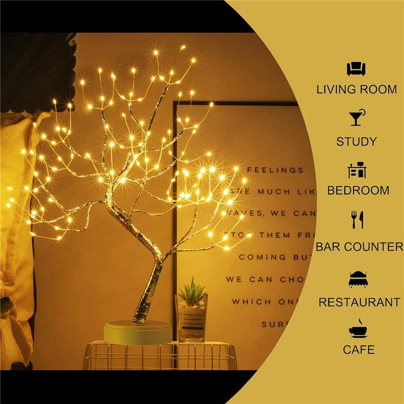Copper Wire Christmas Tree LED Lamp Pi-Mart