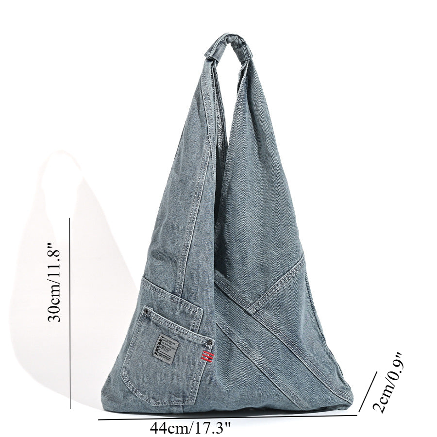 Washed denim hobo bag, underarm shoulder bag, large capacity tote shoulder bag, handbag versatile - SJB-DIAMOND ELITES