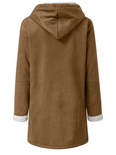 Full Size Pocketed Long Sleeve Hooded Toggle Jacket – Stylish & Functional Outerwear for Women Stevvex