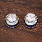 Ins Three-colored Painting Round Earrings Fashion Elegant Versatile Geometric Earrings For Women Jewelry Pi-Mart