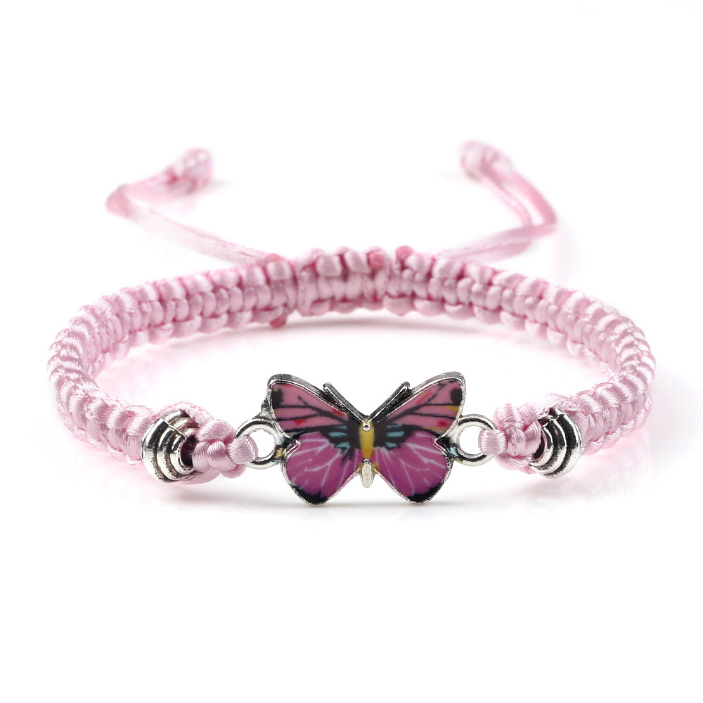 Couple Butterfly Buckle Braided Bracelet Pi-Mart