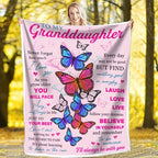 1pc Soft Flannel Butterfly Print Blanket, Warm Cozy Throw for Couch Bed Sofa, To My Granddaughter Lootquake LLC