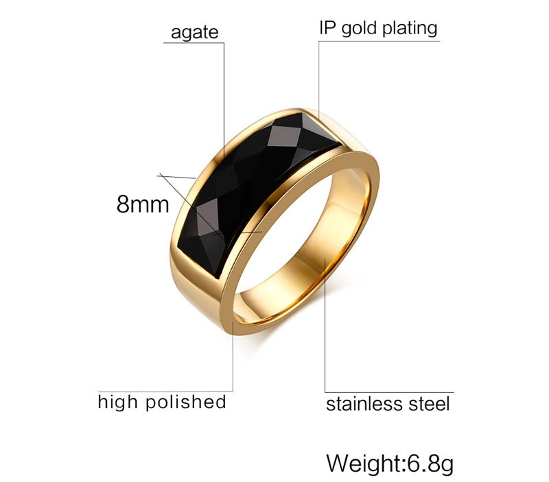 Black Carnelian Stone Rings Pi-Mart