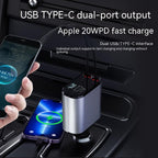 Metal Car Charger 100W Super Fast Charging Car Cigarette Lighter USB And TYPE-C Adapter Pi-Mart