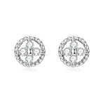 D-Color Moissanite Round Stud Earrings 925 Sterling Silver For Women Party BandsCo Straps