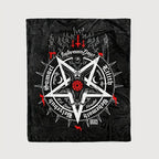 1pc, sheep Head Satan Printed Flannel Blanket, Soft Casual Warm Blanket, Multi-purpose Office Throw Blanket, Outdoor Camping Travel Blanket Multi-purpose Gift Blanket for All Season Lootquake LLC