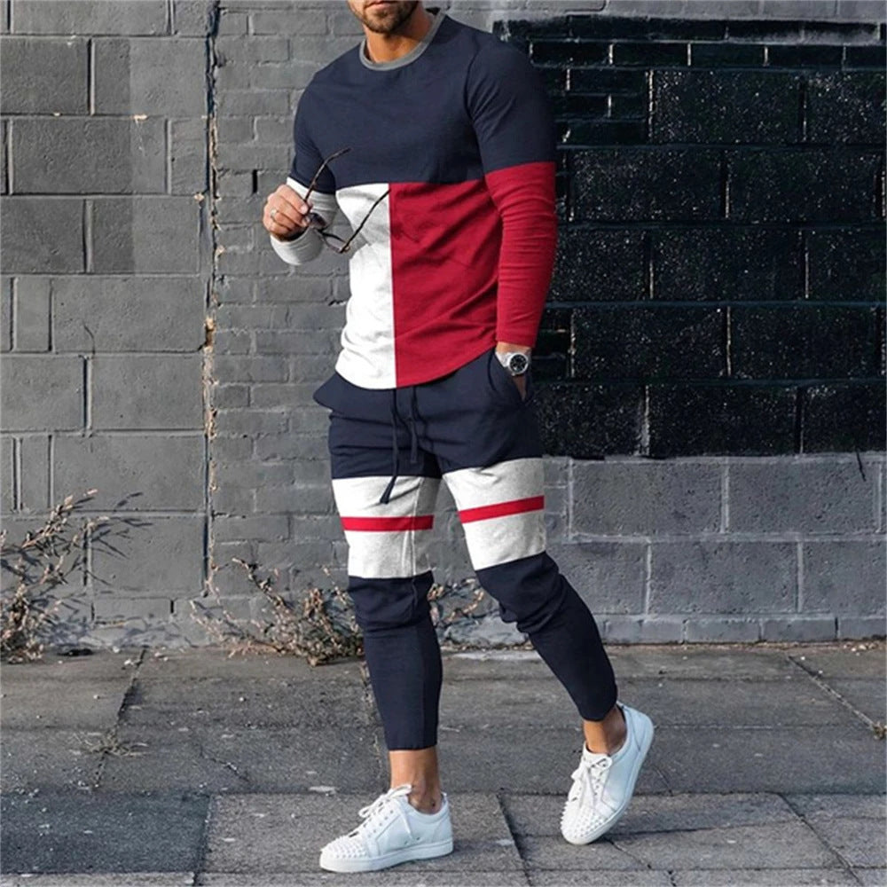 Men's 3D Digital Printing Loose Casual Long Sleeves Trousers Suit Lootquake LLC