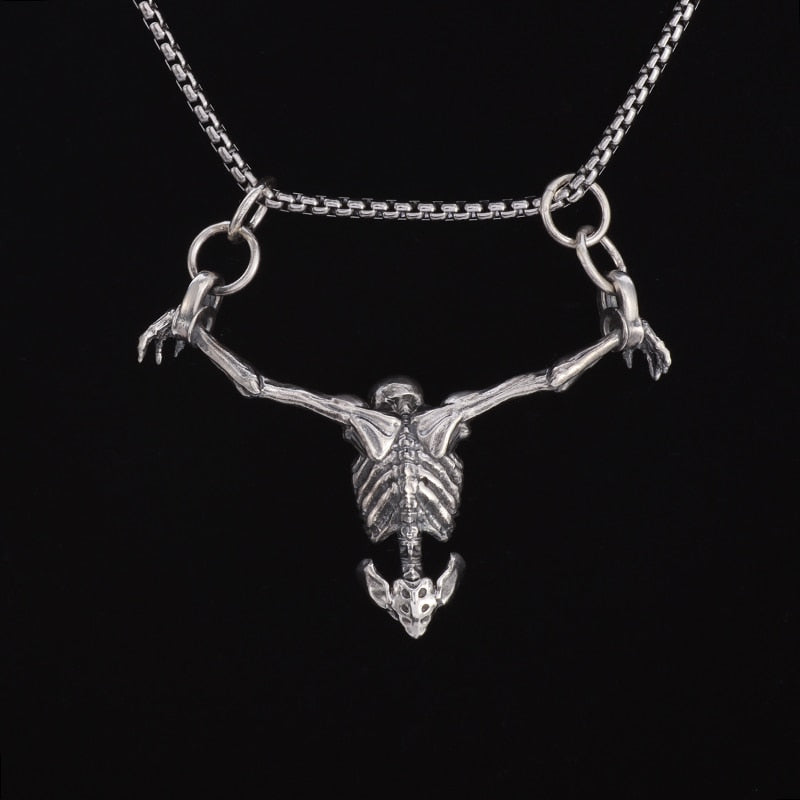 Crucifixion Skull Pendant Necklace Pi-Mart