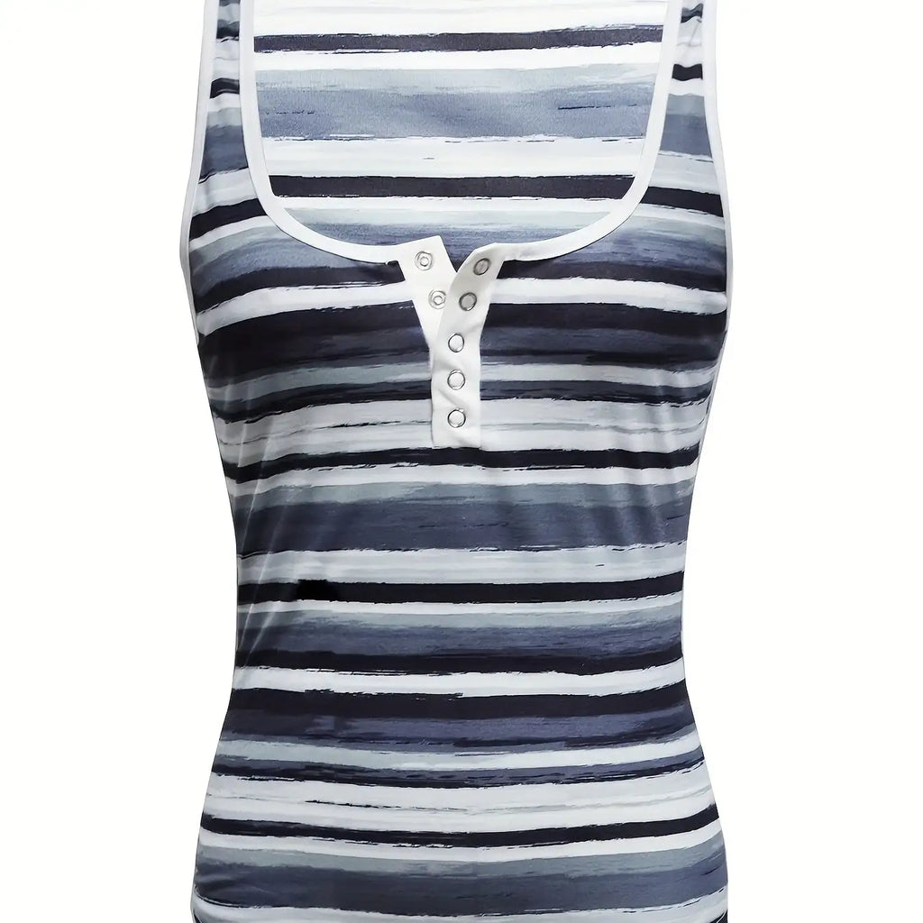 Ladies' Fashionable V-neck Striped Fashionable Casual Camisole Vest - SJB-DIAMOND ELITES