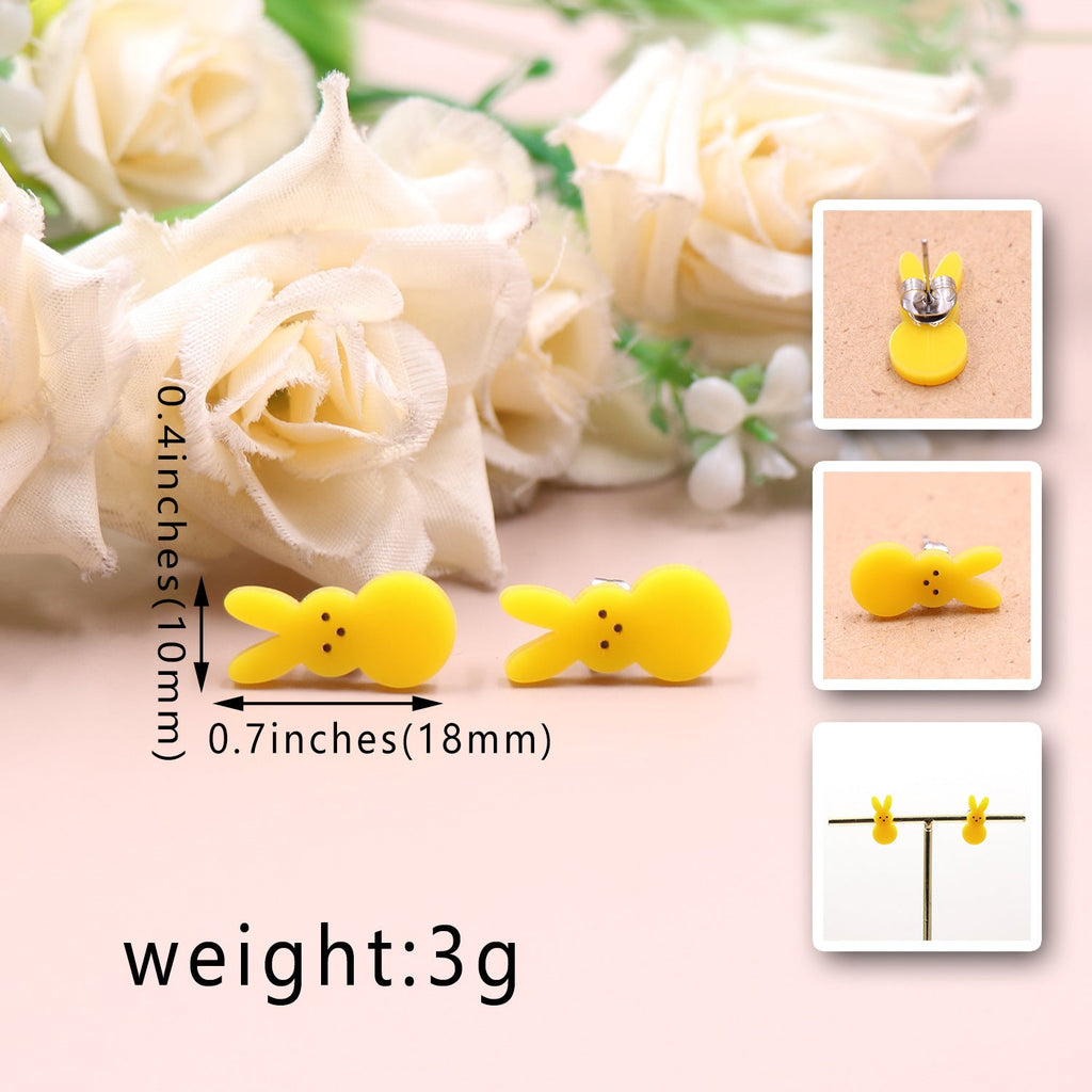 Women's Cute Fashion Rabbit Shape Easter Acrylic Earrings Pi-Mart