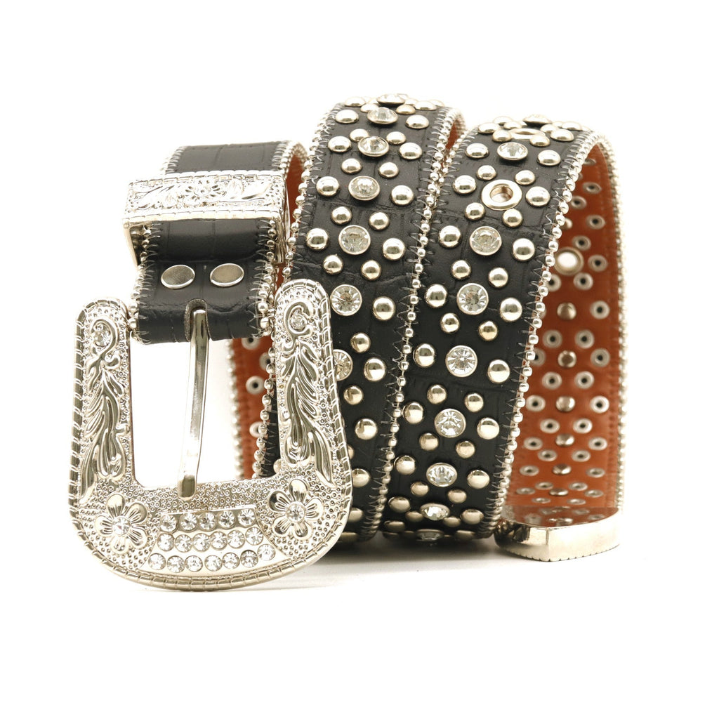 Fashion Personality Rhinestone Men's Belt Rivet Pi-Mart